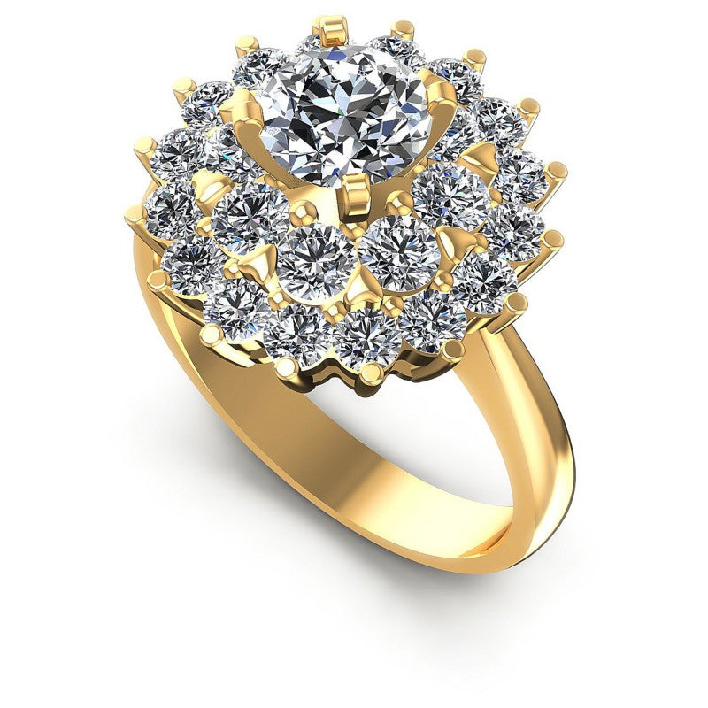 Round Diamonds 1.35CT Halo Ring in 14KT White Gold