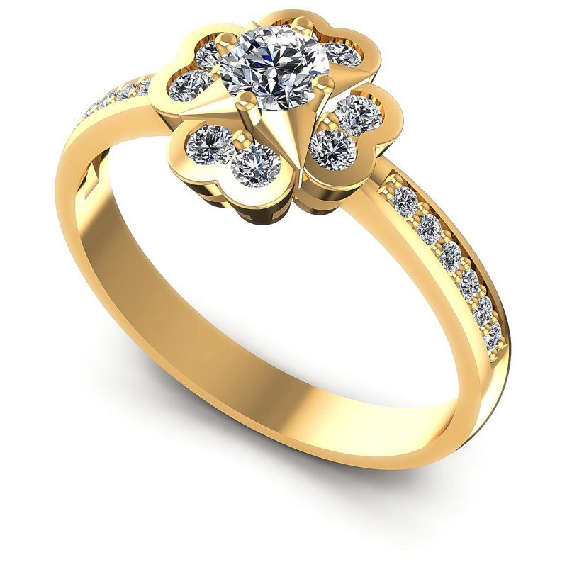 Round Diamonds 0.60CT Fashion Ring in 14KT White Gold