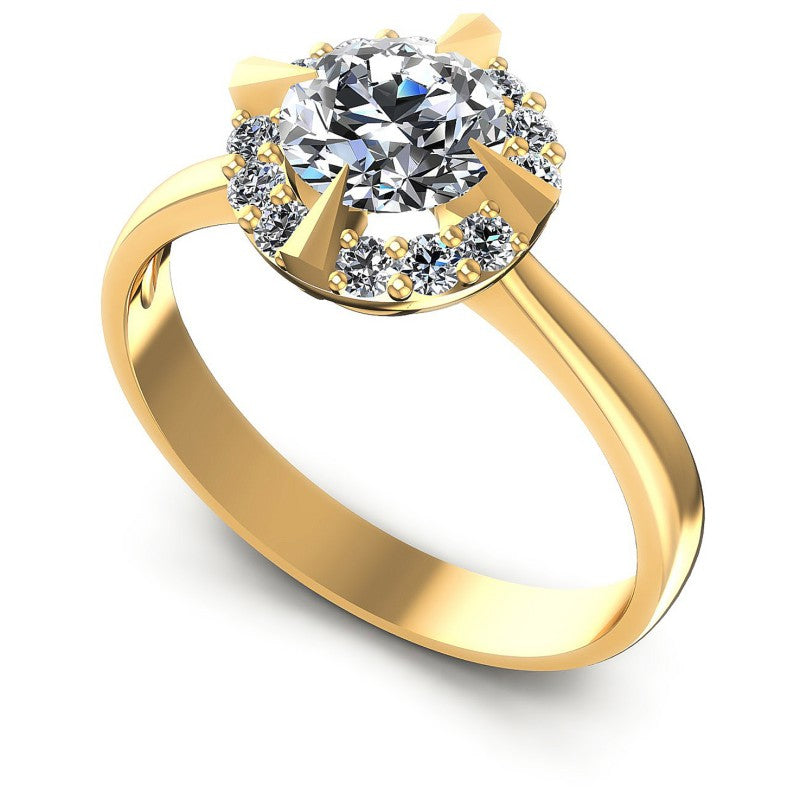 Round Diamonds 0.60CT Halo Ring in 14KT White Gold