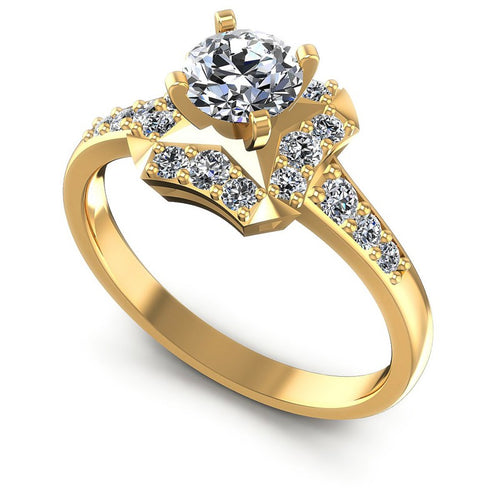 Round Diamonds 0.85CT Halo Ring in 14KT White Gold