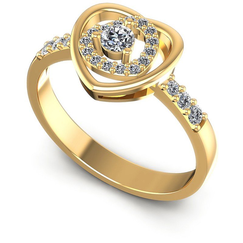 Round Diamonds 0.20CT Fashion Ring in 14KT White Gold