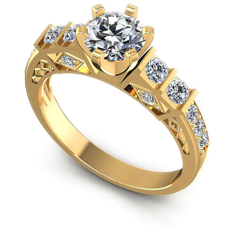 Round Diamonds 0.85CT Engagement Ring in 14KT White Gold