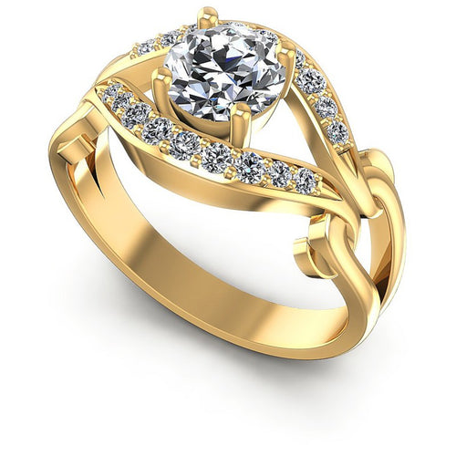 Round Diamonds 0.65CT Engagement Ring in 14KT White Gold