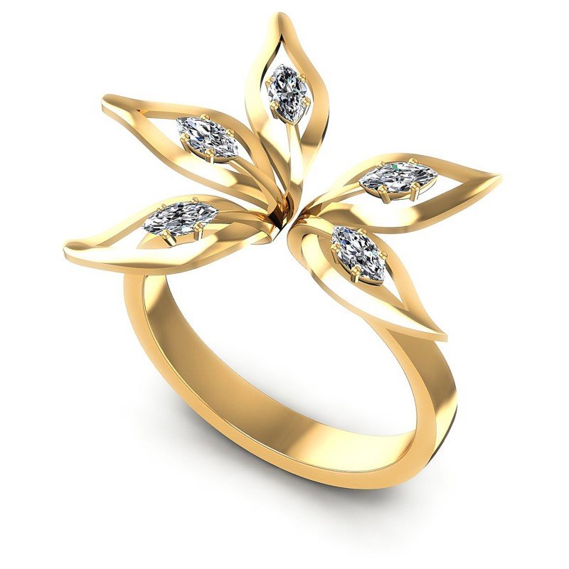 Marquise Diamonds 0.30CT Fashion Ring in 14KT White Gold
