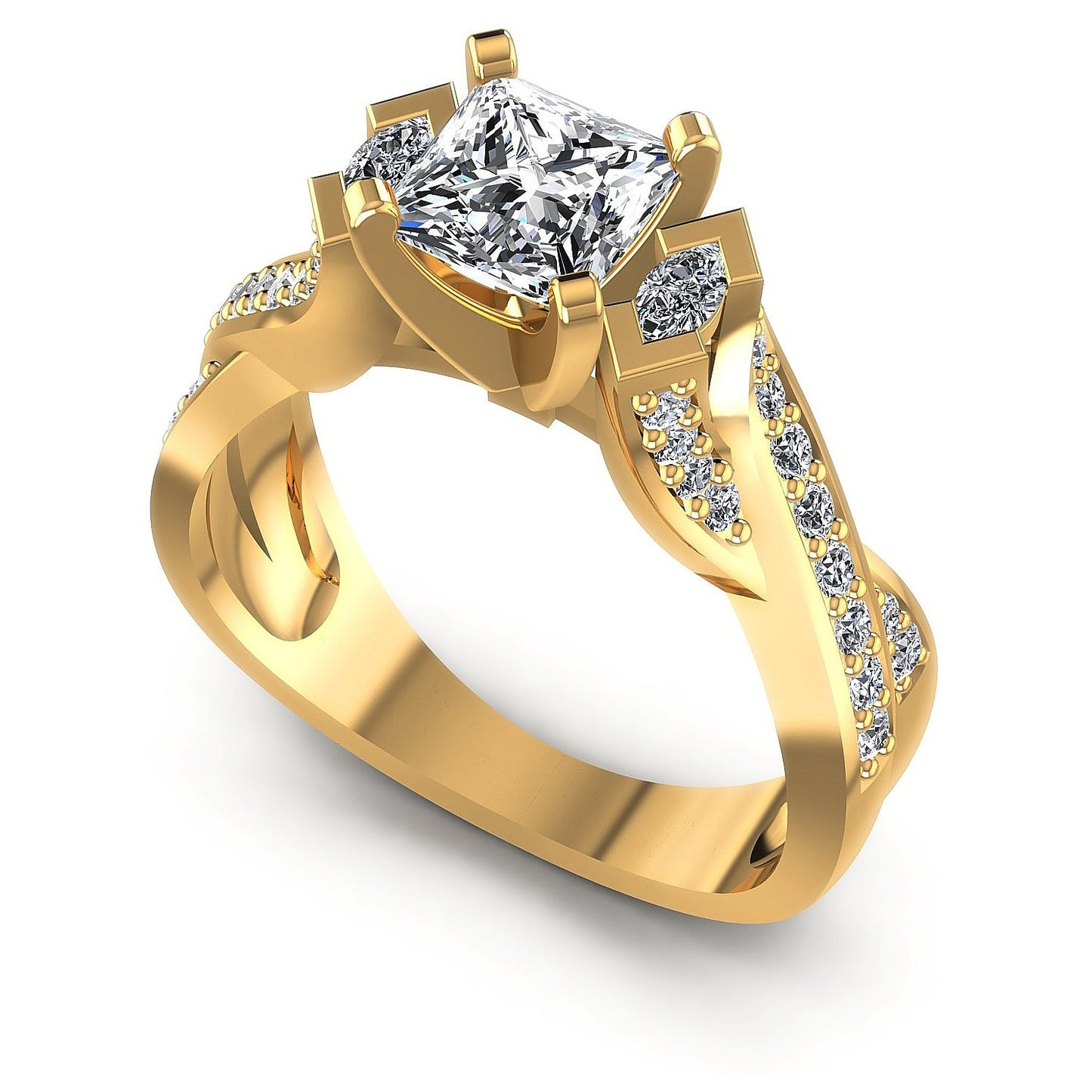 0.75CT Princess And Round And Marquise  Cut Diamonds Engagement Rings