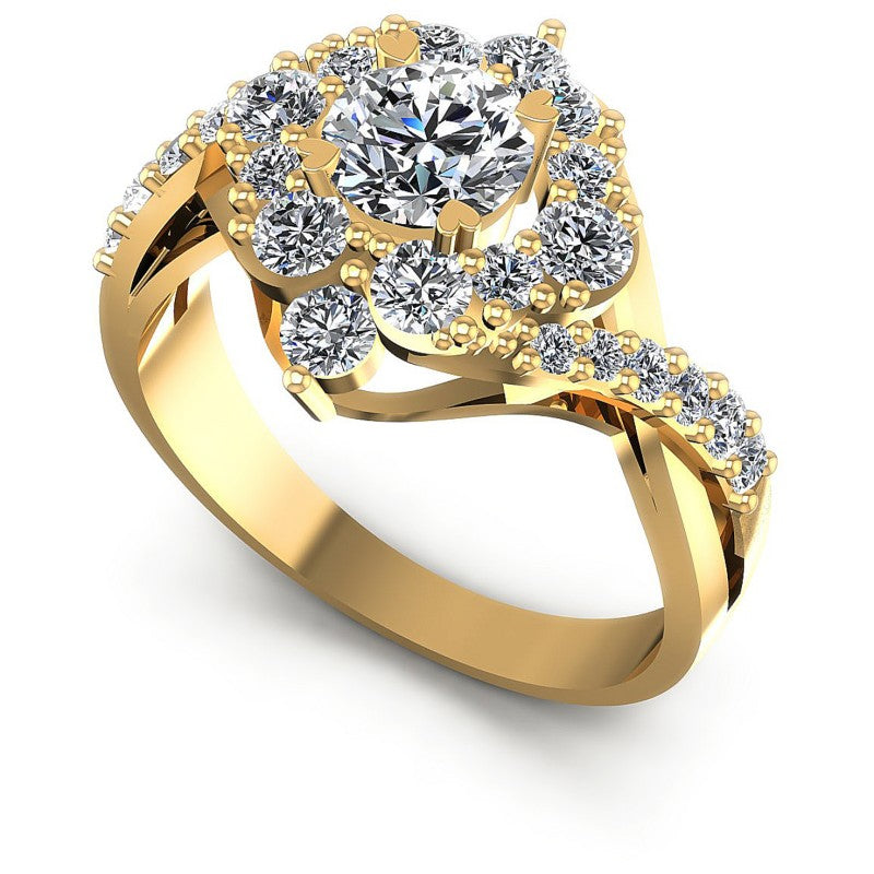 Round Diamonds 1.30CT Halo Ring in 14KT White Gold