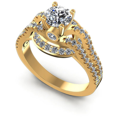 Round Diamonds 1.00CT Engagement Ring in 14KT White Gold