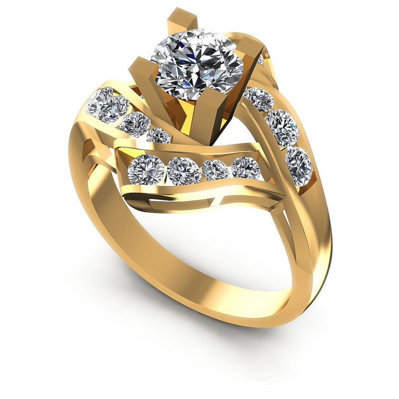 Round Diamonds 1.10CT Engagement Ring in 14KT White Gold