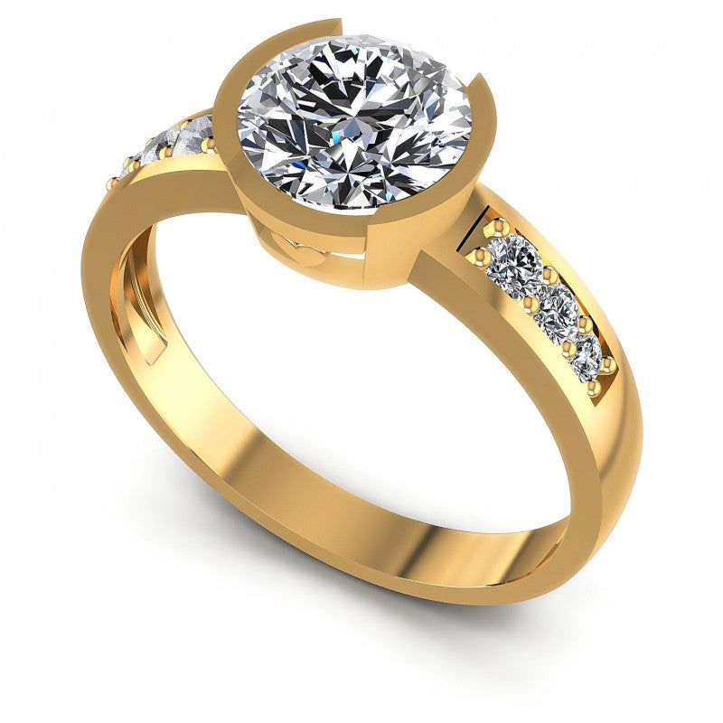Round Diamonds 1.05CT Engagement Ring in 14KT White Gold