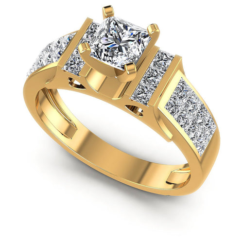 1.15CT Princess  Cut Diamonds Engagement Rings