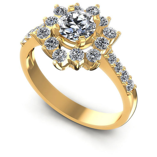 Round Diamonds 0.95CT Halo Ring in 14KT White Gold