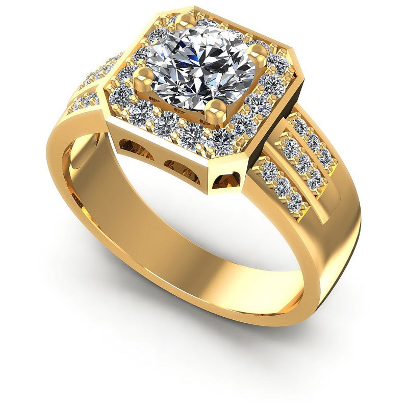 Round Diamonds 0.80CT Halo Ring in 14KT White Gold