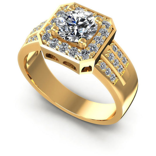 Round Diamonds 0.80CT Halo Ring in 14KT White Gold