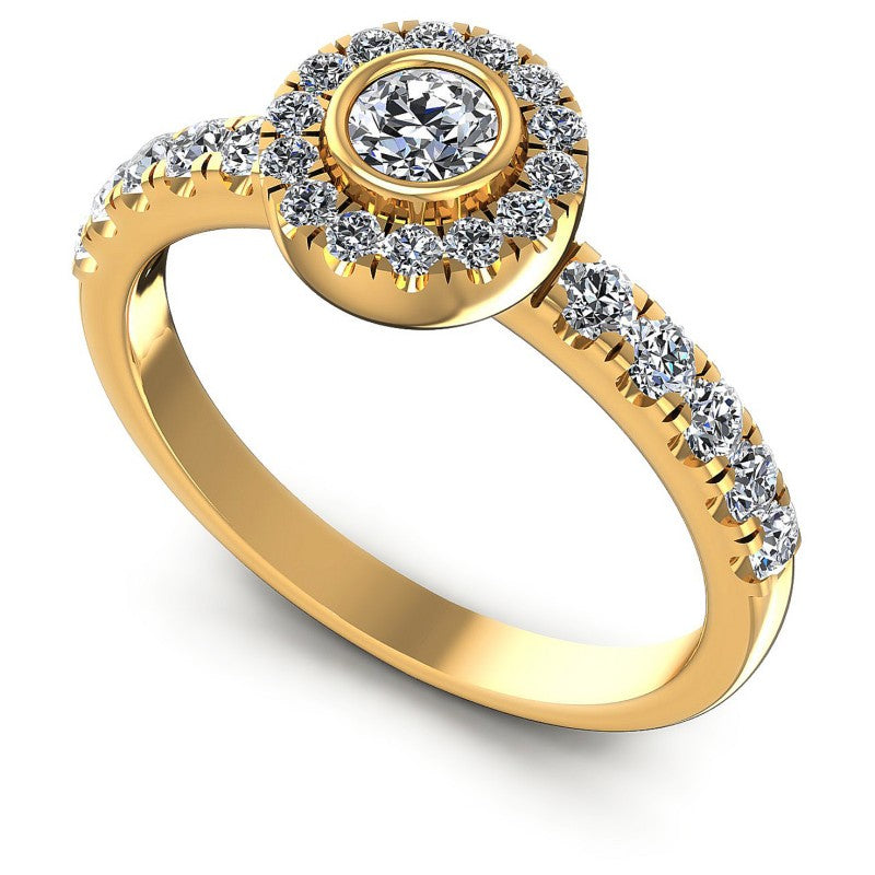 Round Diamonds 0.95CT Halo Ring in 14KT White Gold