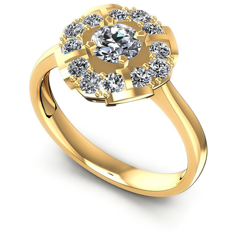 Round Diamonds 0.85CT Halo Ring in 14KT White Gold
