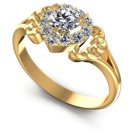 Round Diamonds 0.65CT Halo Ring in 14KT White Gold