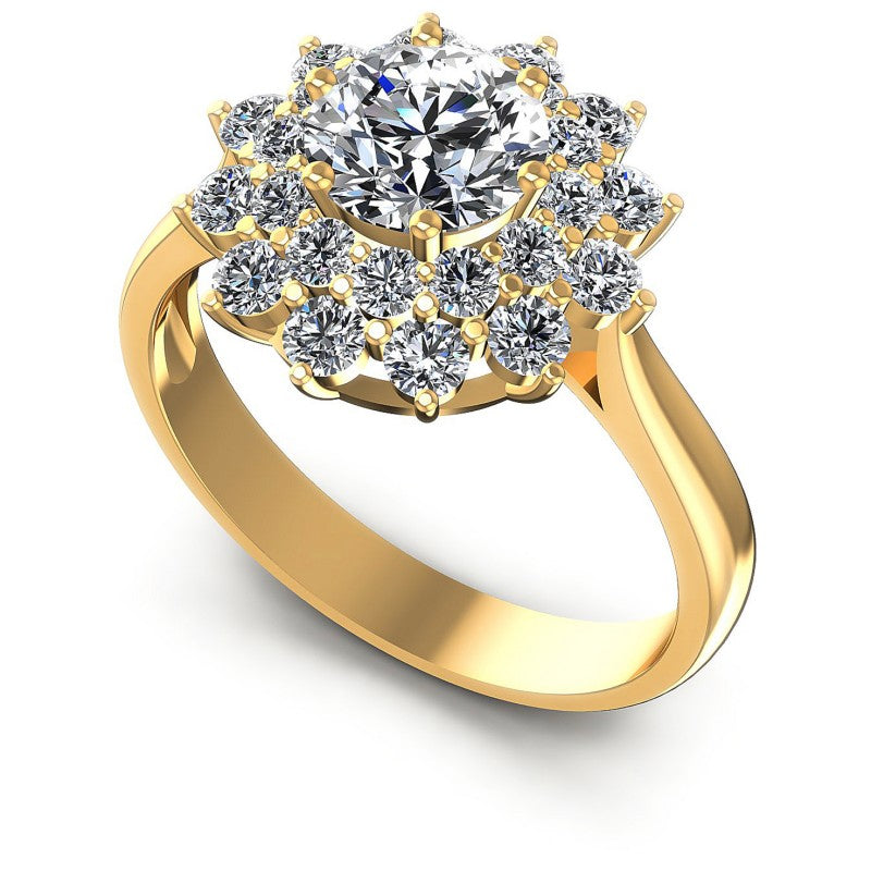 Round Diamonds 1.20CT Halo Ring in 14KT White Gold