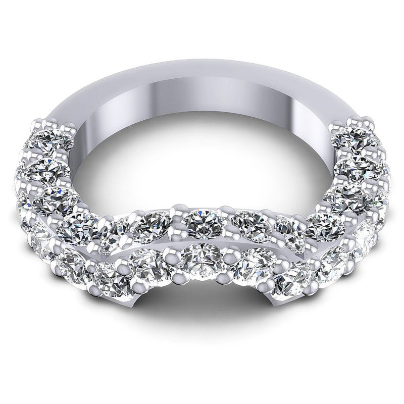 Round Diamonds 2.35CT Diamonds Wedding Band in 14KT Yellow Gold