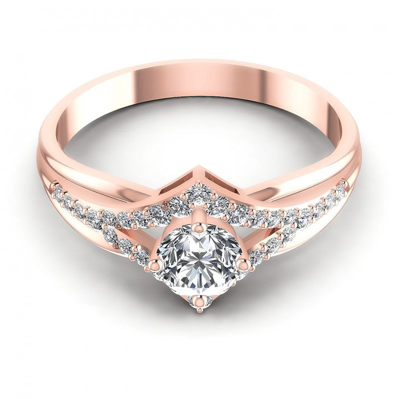 Round Diamonds 0.65CT Engagement Ring in 18KT Yellow Gold