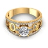 Round and Oval Diamonds 0.65CT Engagement Ring in 14KT Yellow Gold