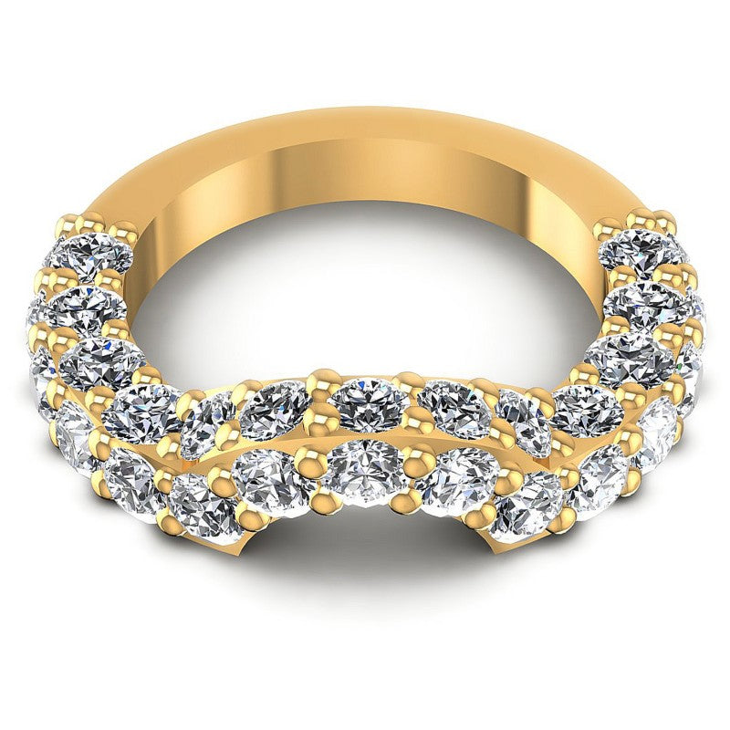 Round Diamonds 2.35CT Diamonds Wedding Band in 14KT Yellow Gold