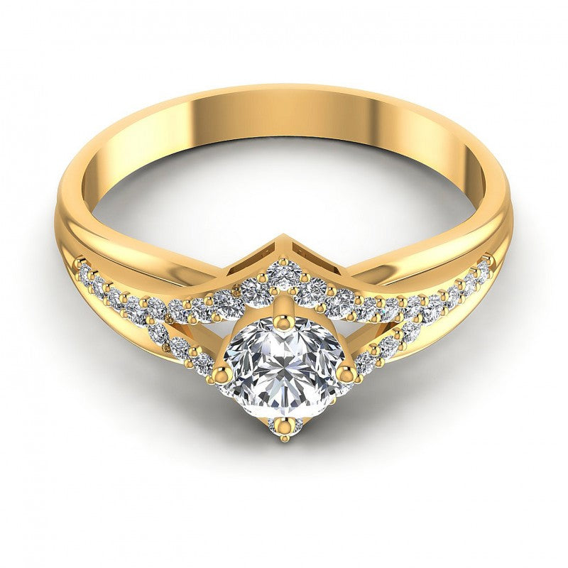 Round Diamonds 0.65CT Engagement Ring in 14KT Yellow Gold