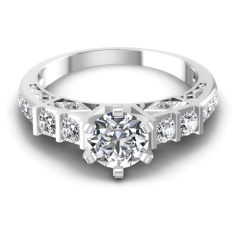 Round Diamonds 0.85CT Engagement Ring in 14KT Yellow Gold