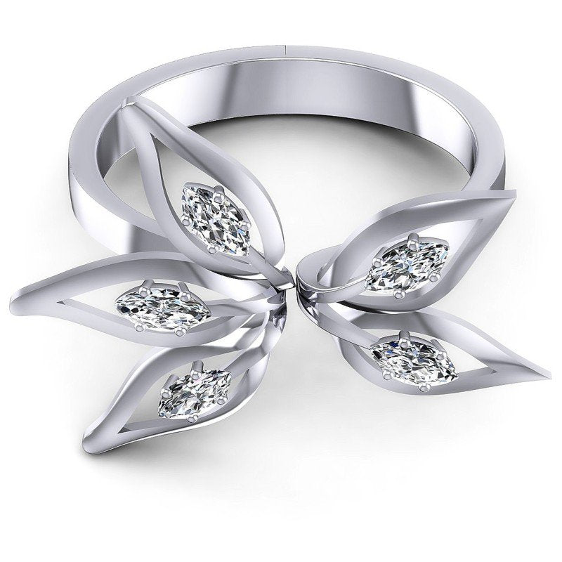 Marquise Diamonds 0.30CT Fashion Ring in 14KT Yellow Gold