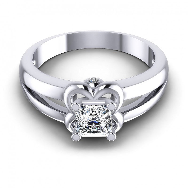 Princess and Round Diamonds 0.40CT Engagement Ring in 14KT Yellow Gold