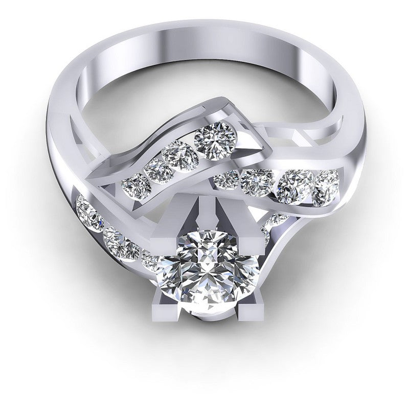 Round Diamonds 1.10CT Engagement Ring in 14KT Yellow Gold