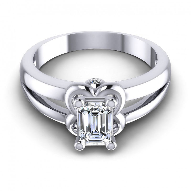 Round and Emerald Diamonds 0.40CT Engagement Ring in 14KT Yellow Gold