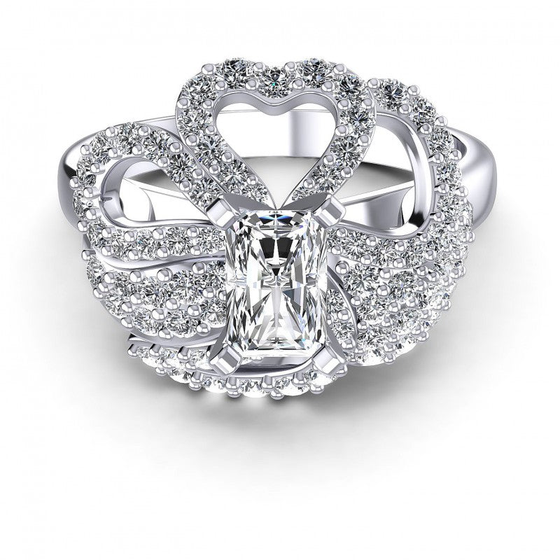 Round and Emerald Diamonds 1.20CT Engagement Ring in 14KT Yellow Gold