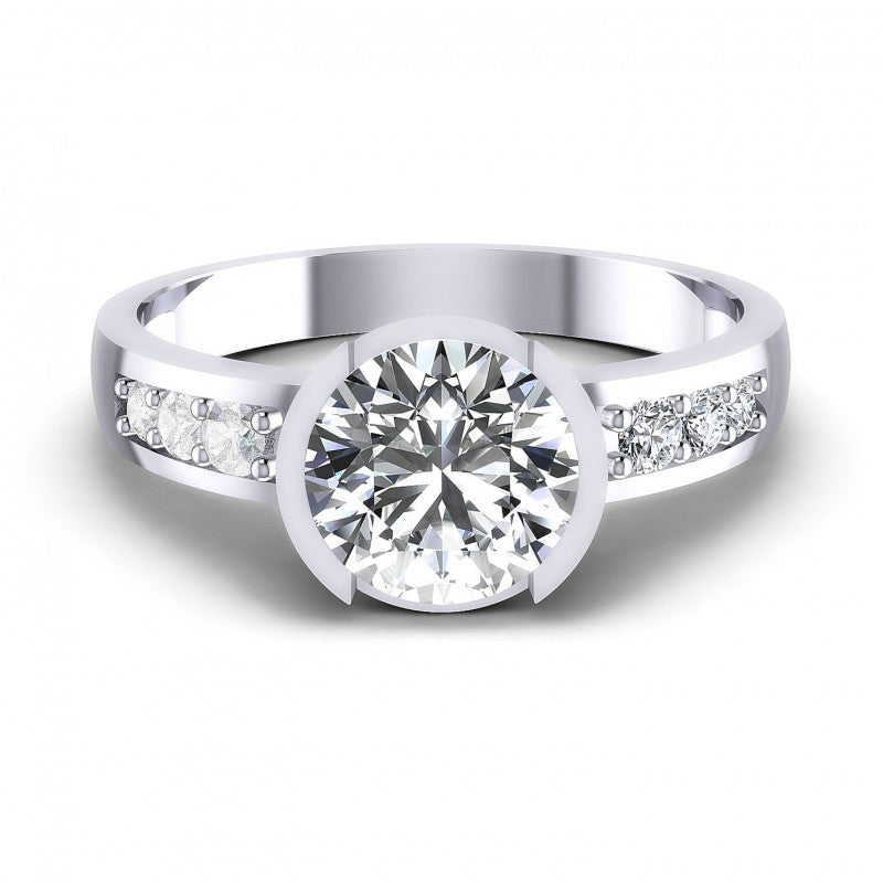 Round Diamonds 1.05CT Engagement Ring in 14KT Yellow Gold