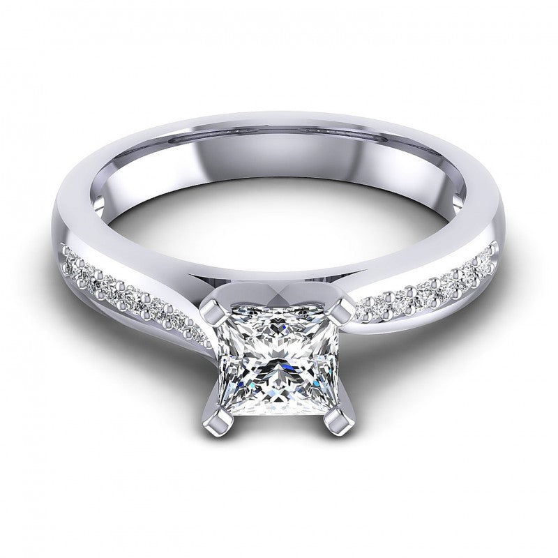 Round Cut Diamonds Engagement Ring in 14KT Yellow Gold