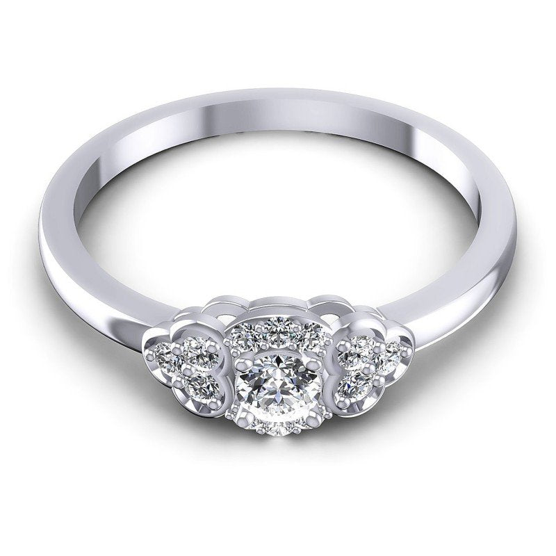 Round Diamonds 0.25CT Fashion Ring in 14KT Yellow Gold