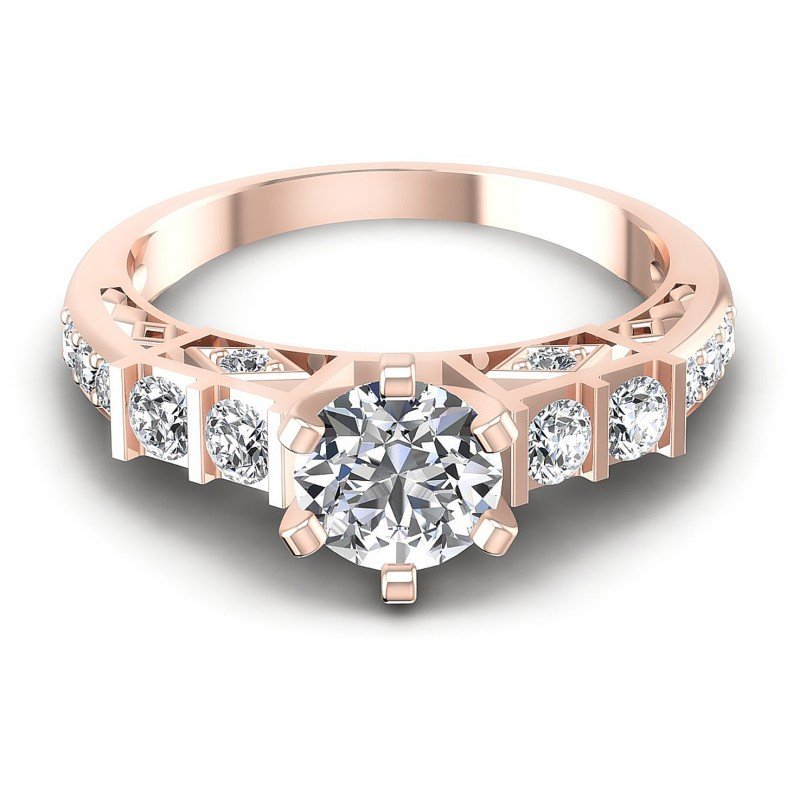 Round Diamonds 0.85CT Engagement Ring in 18KT Yellow Gold
