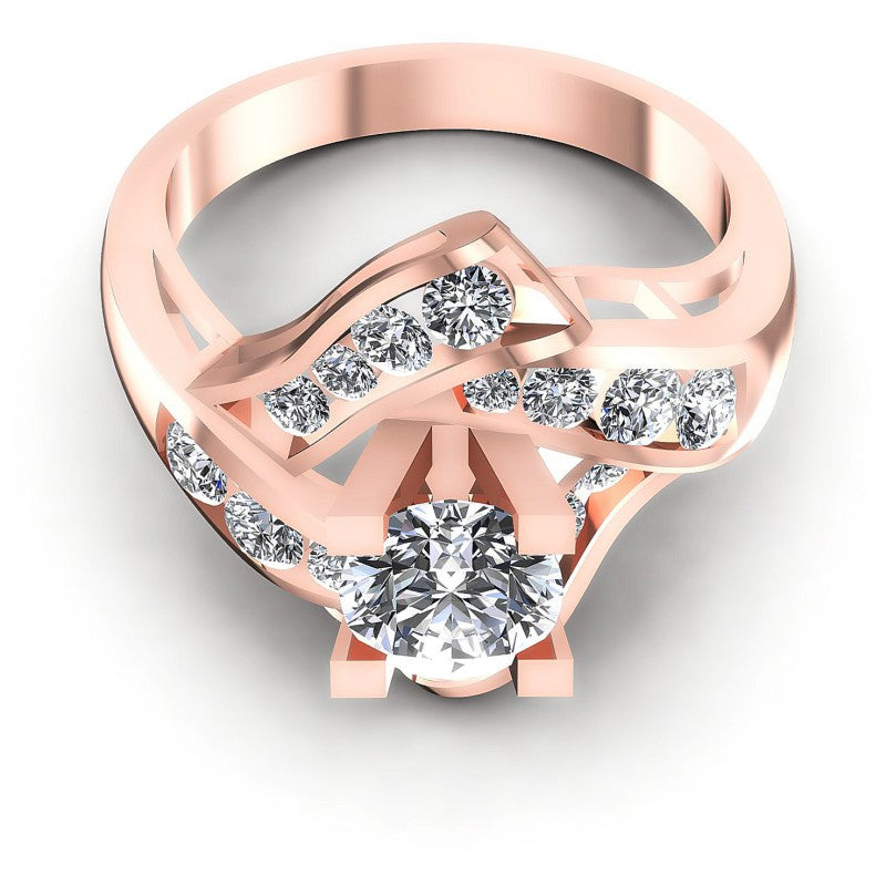 Round Diamonds 1.10CT Engagement Ring in 18KT Yellow Gold