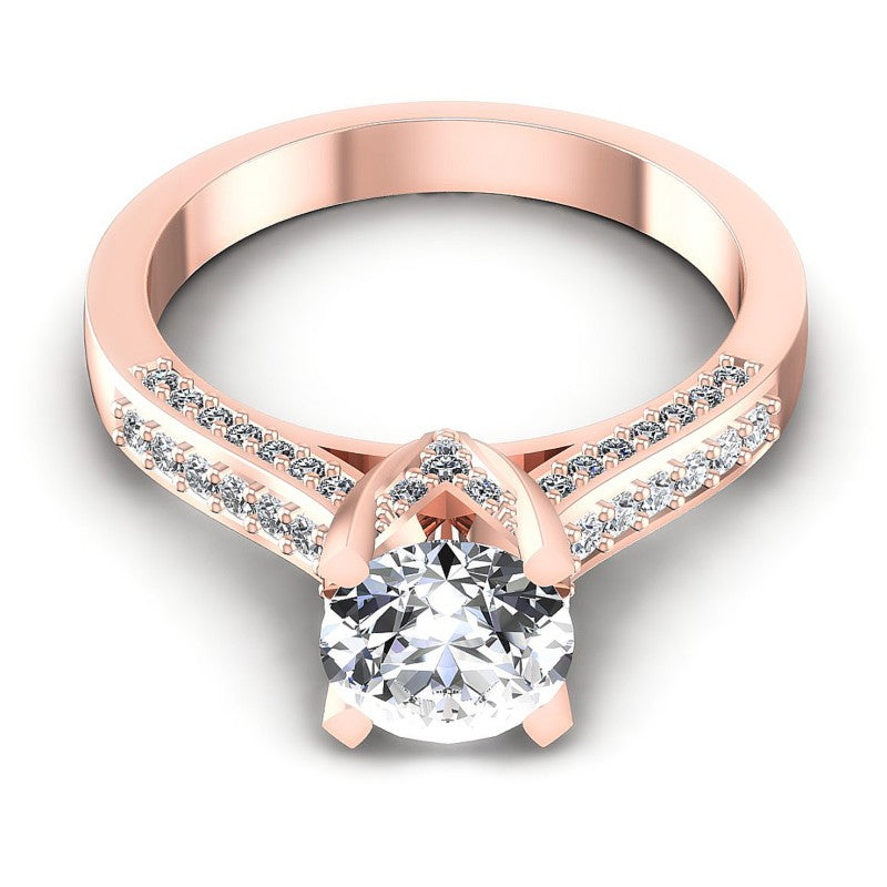 Round Diamonds 0.75CT Engagement Ring in 18KT Yellow Gold