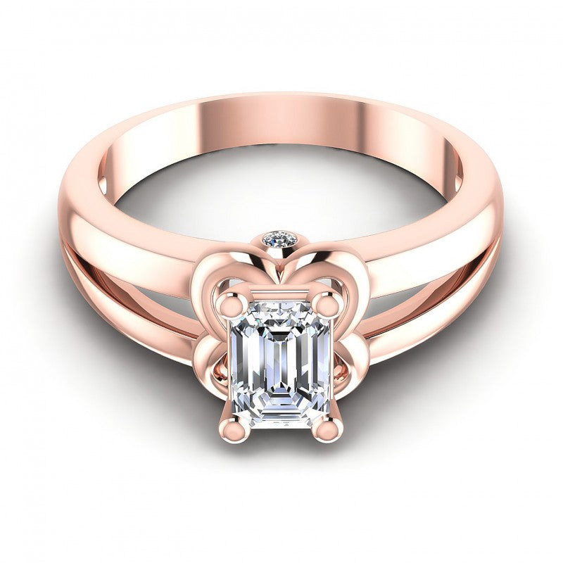 Round and Emerald Diamonds 0.40CT Engagement Ring in 18KT Yellow Gold