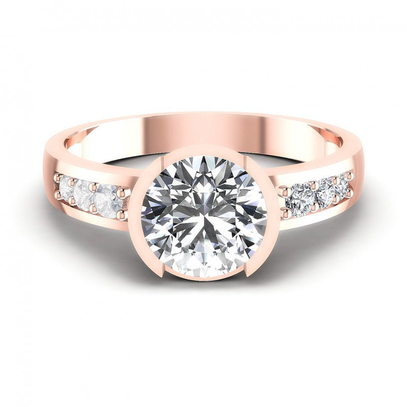 Round Diamonds 1.05CT Engagement Ring in 18KT Yellow Gold