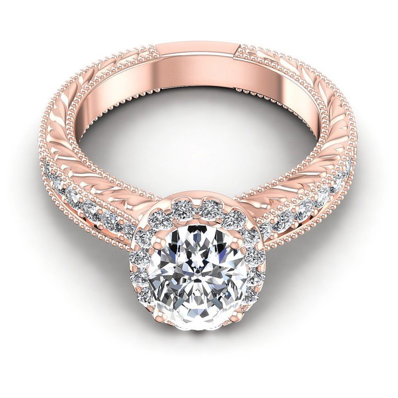 Round and Oval Diamonds 1.75CT Antique Ring in 18KT Yellow Gold