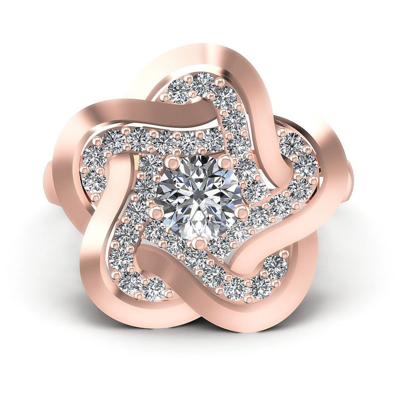 Round Diamonds 0.75CT Engagement Ring in 18KT Yellow Gold