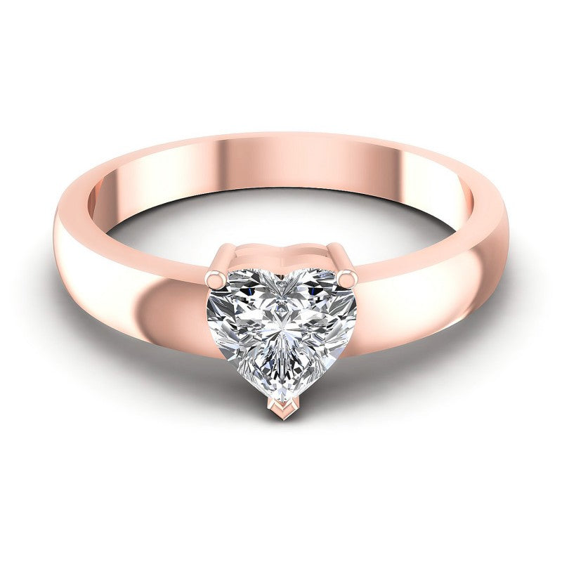 Heart Diamonds 0.35CT Solitaire Ring in 18KT Yellow Gold
