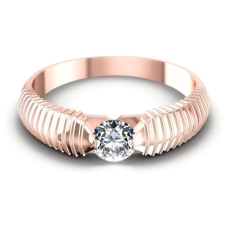 Round Cut Diamonds Solitaire Ring in 18KT Yellow Gold