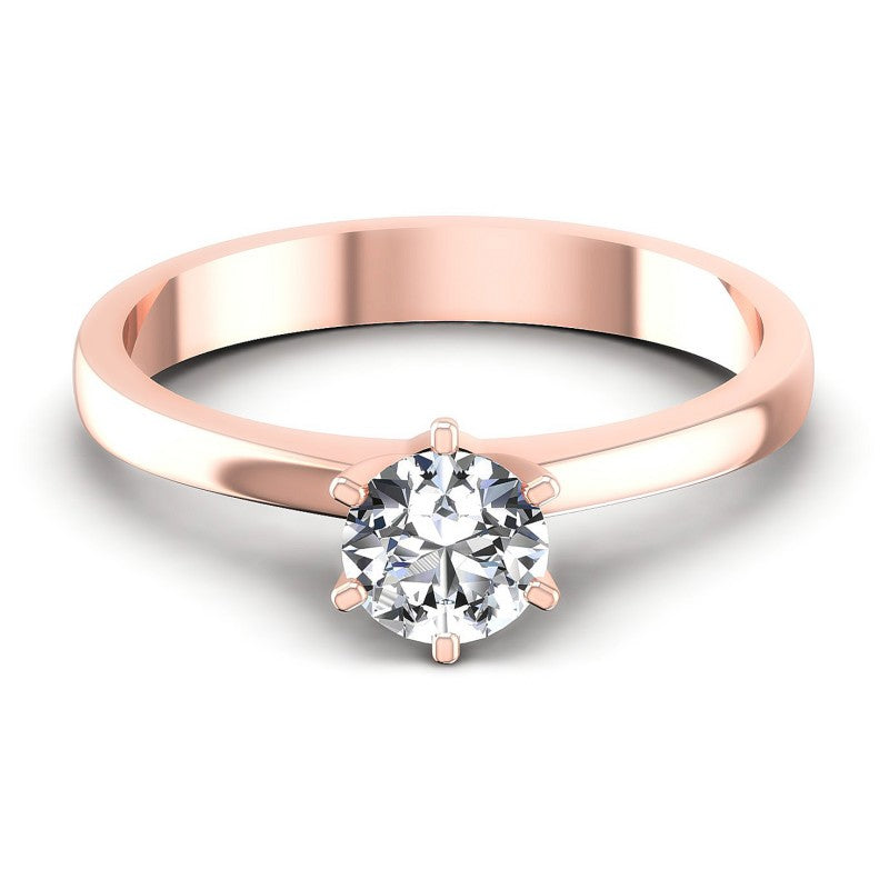 Round Diamonds 0.35CT Solitaire Ring in 18KT Yellow Gold