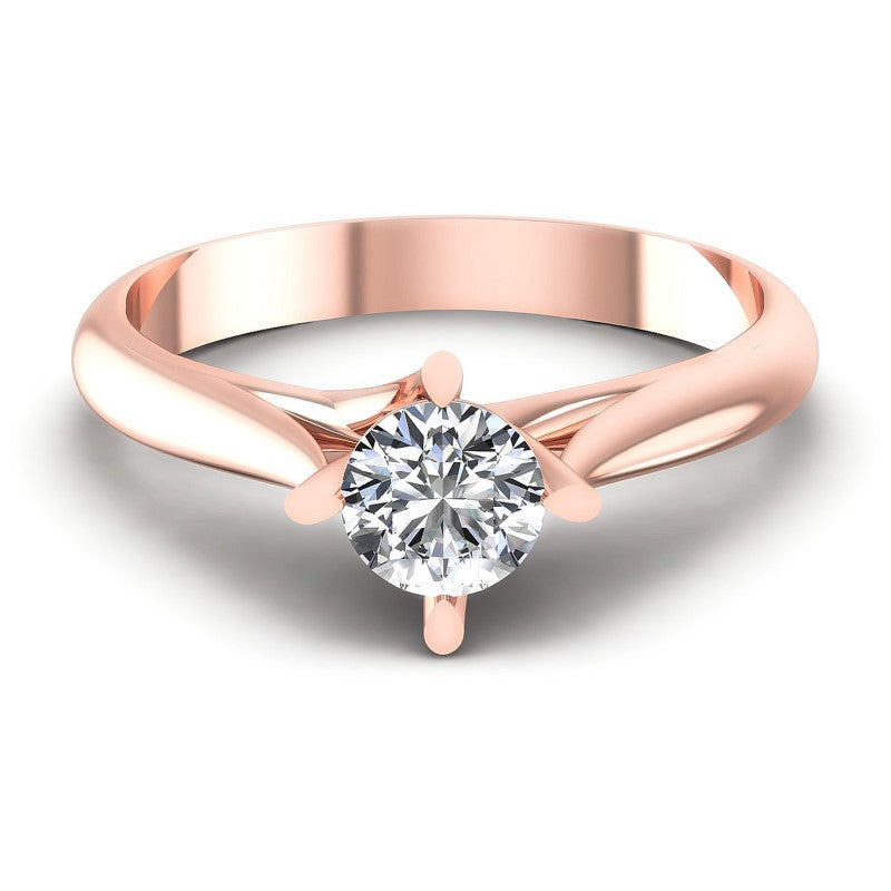 Round Diamonds 0.35CT Solitaire Ring in 18KT Yellow Gold