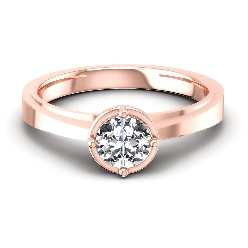 Round Diamonds 0.35CT Solitaire Ring in 18KT Yellow Gold