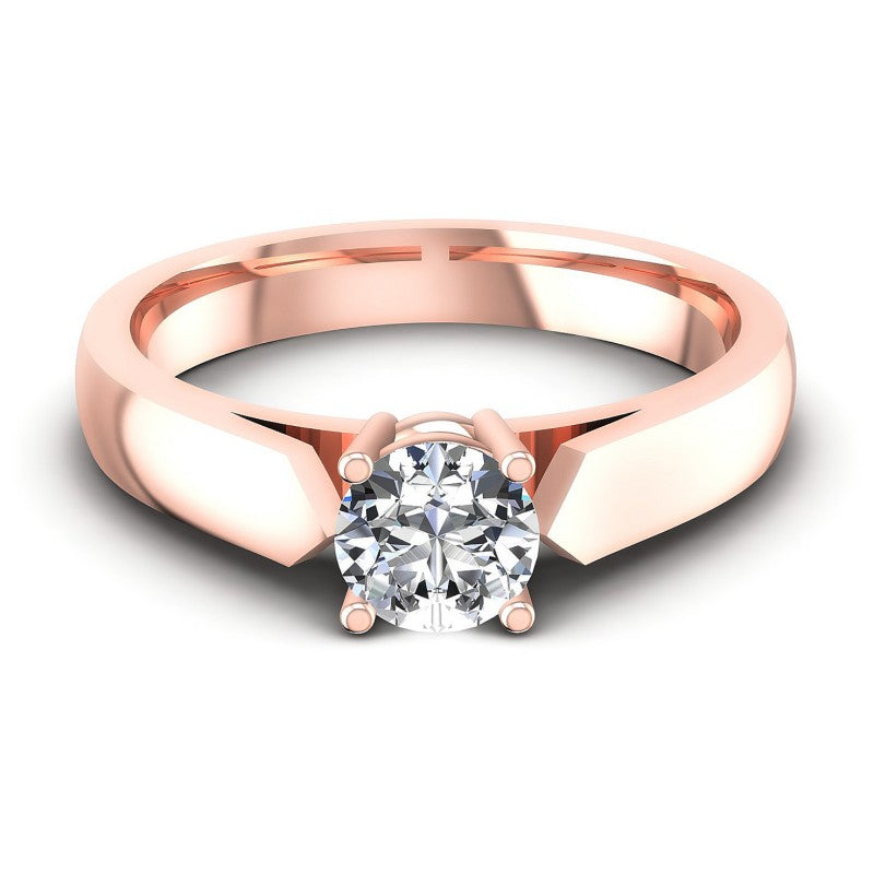 Round Diamonds 0.35CT Solitaire Ring in 18KT Yellow Gold