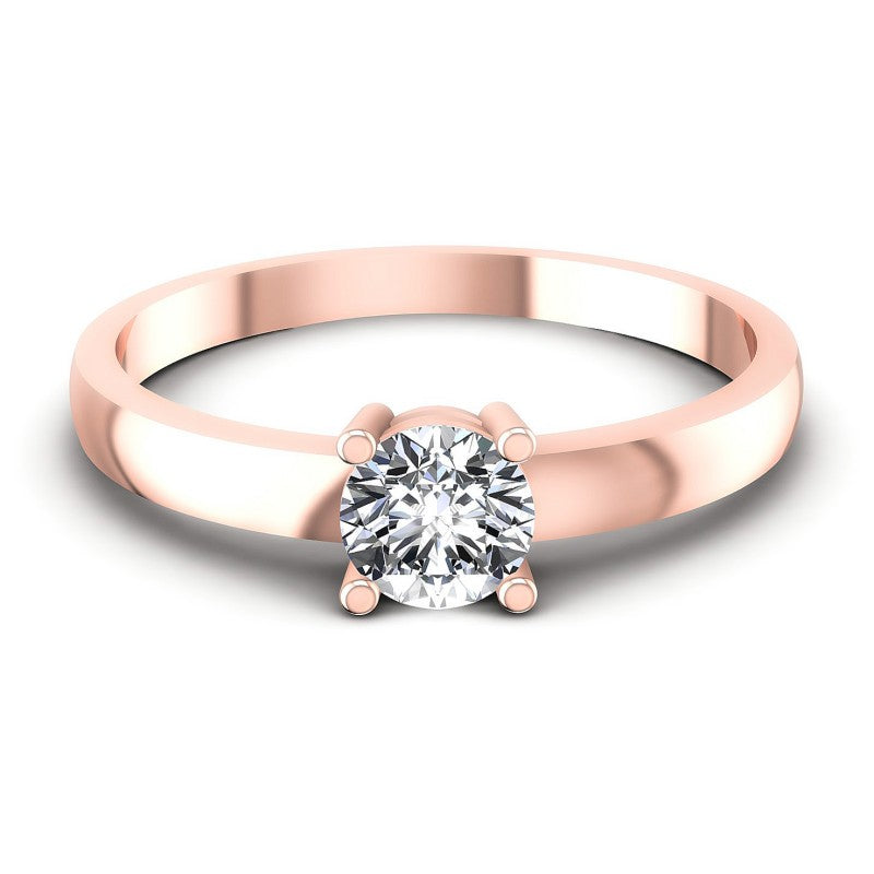 Round Diamonds 0.35CT Solitaire Ring in 18KT Yellow Gold