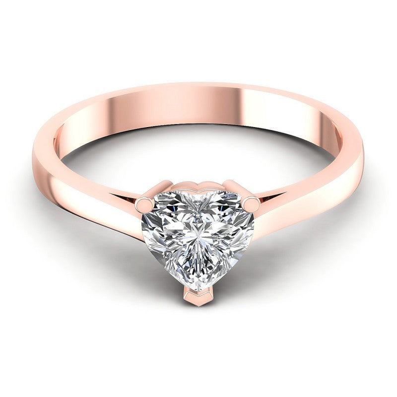 Heart Diamonds 0.35CT Solitaire Ring in 18KT Yellow Gold